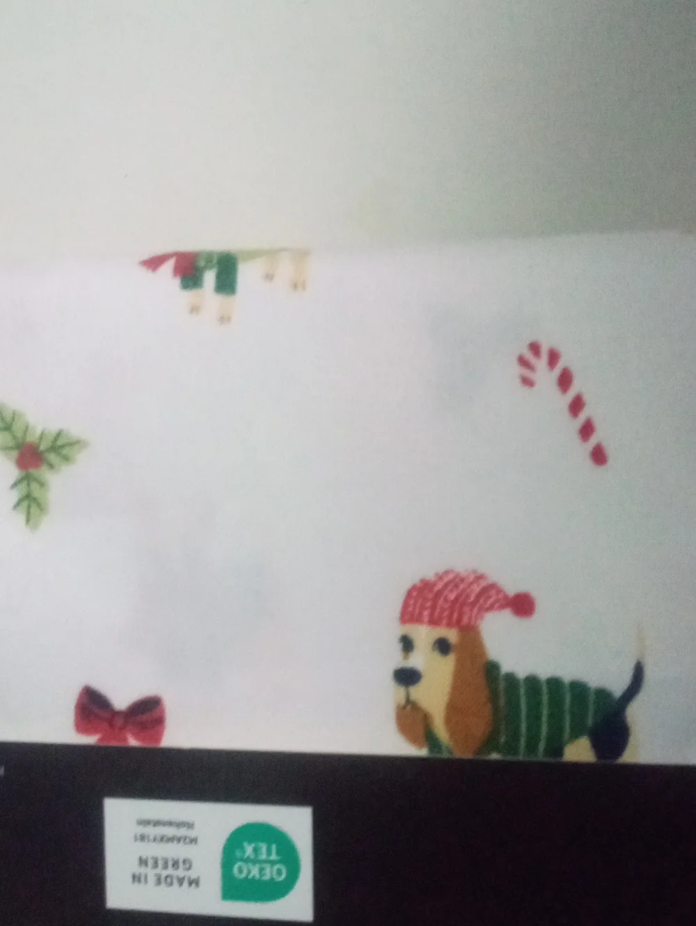 Cuddl Duds White Sheet Set with Festive Dog Print Queen NWT Holiday